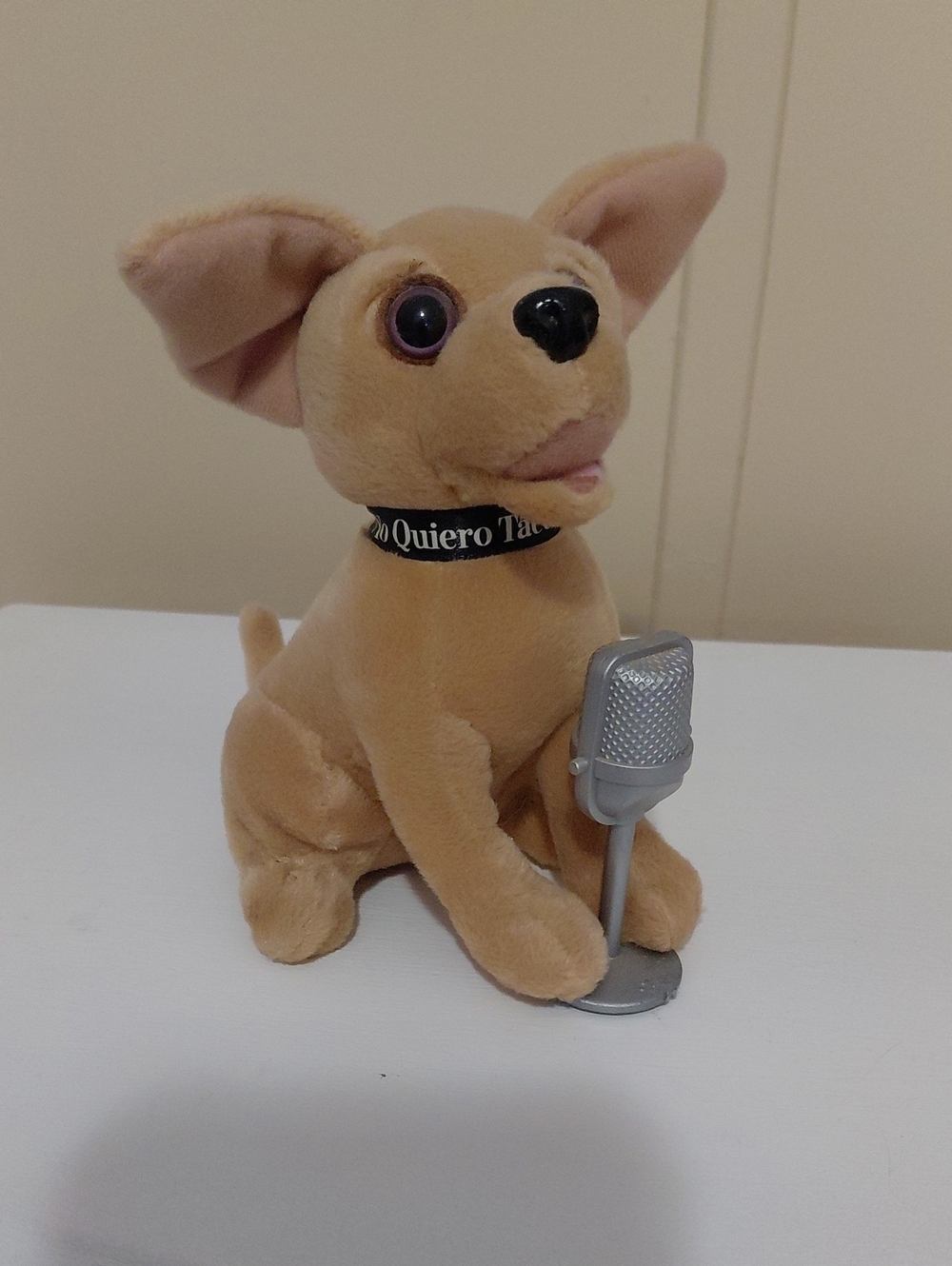 Plush Tan Chihuahua Dog Toy with Microphone